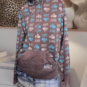 ROXY Vintage Y2K Brown Blue Hoodie